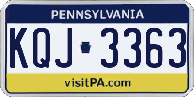 PA license plate KQJ3363