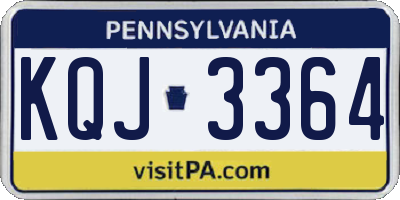 PA license plate KQJ3364