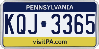 PA license plate KQJ3365