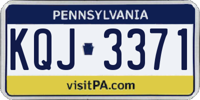 PA license plate KQJ3371