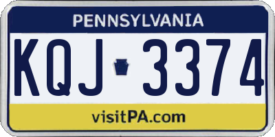 PA license plate KQJ3374