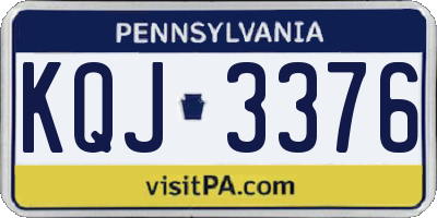 PA license plate KQJ3376