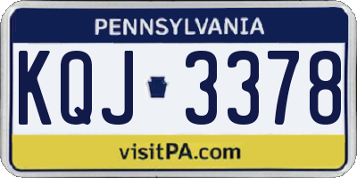 PA license plate KQJ3378
