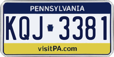 PA license plate KQJ3381