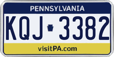 PA license plate KQJ3382