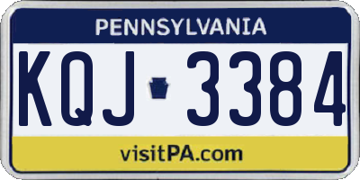 PA license plate KQJ3384