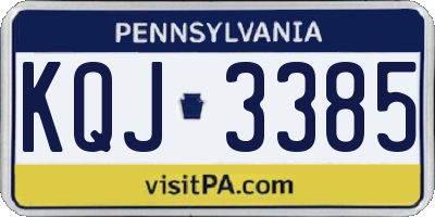 PA license plate KQJ3385