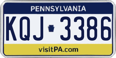 PA license plate KQJ3386