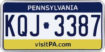 PA license plate KQJ3387