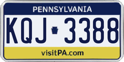 PA license plate KQJ3388