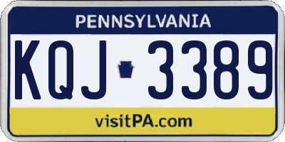 PA license plate KQJ3389
