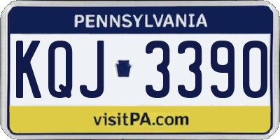 PA license plate KQJ3390