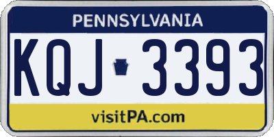PA license plate KQJ3393