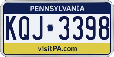PA license plate KQJ3398