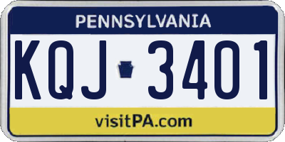 PA license plate KQJ3401