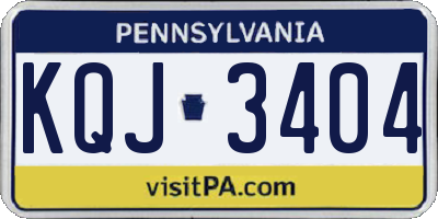 PA license plate KQJ3404