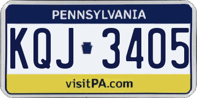 PA license plate KQJ3405
