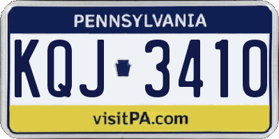PA license plate KQJ3410
