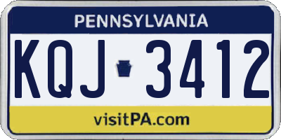 PA license plate KQJ3412