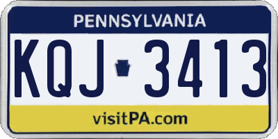 PA license plate KQJ3413