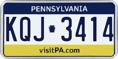 PA license plate KQJ3414