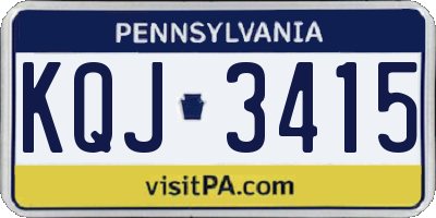 PA license plate KQJ3415