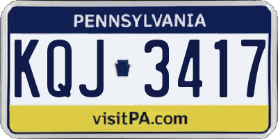 PA license plate KQJ3417