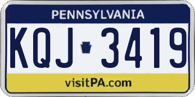 PA license plate KQJ3419