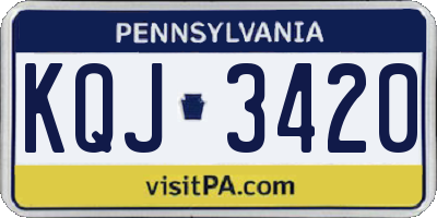 PA license plate KQJ3420