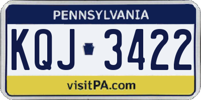 PA license plate KQJ3422