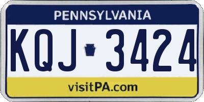 PA license plate KQJ3424