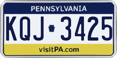PA license plate KQJ3425