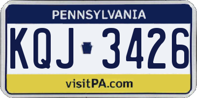 PA license plate KQJ3426