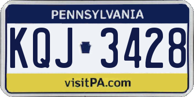 PA license plate KQJ3428