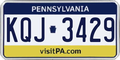 PA license plate KQJ3429