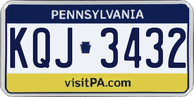 PA license plate KQJ3432