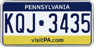 PA license plate KQJ3435