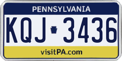 PA license plate KQJ3436