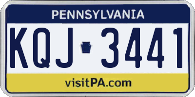PA license plate KQJ3441