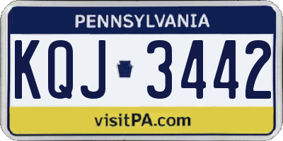 PA license plate KQJ3442