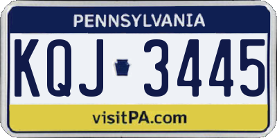 PA license plate KQJ3445