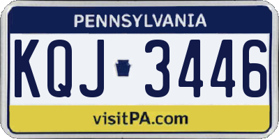 PA license plate KQJ3446