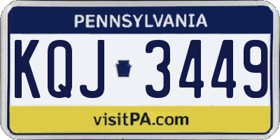 PA license plate KQJ3449