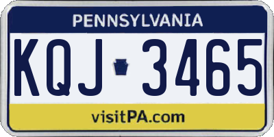 PA license plate KQJ3465