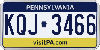 PA license plate KQJ3466