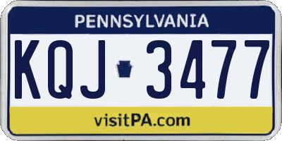 PA license plate KQJ3477