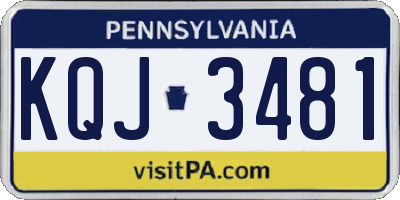 PA license plate KQJ3481
