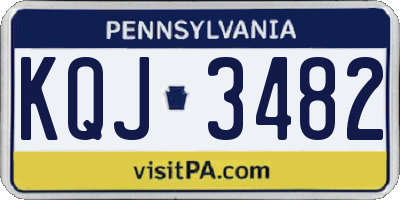 PA license plate KQJ3482