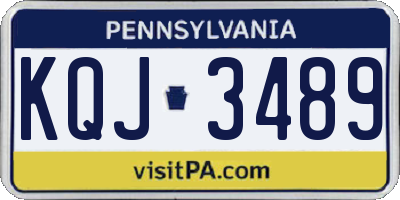 PA license plate KQJ3489