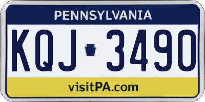 PA license plate KQJ3490